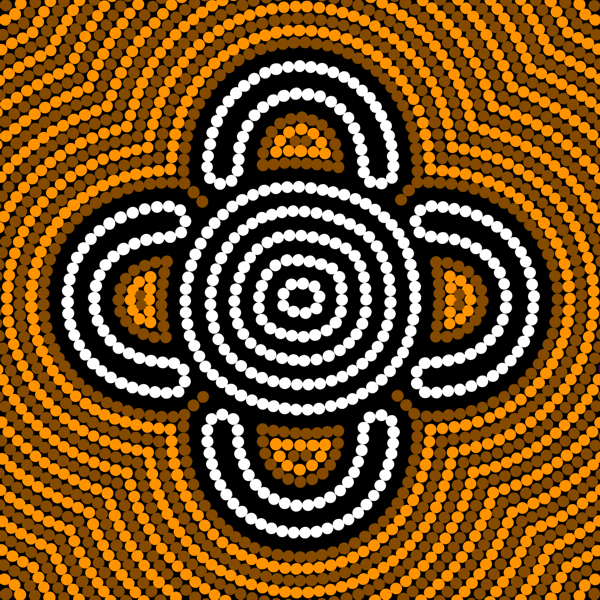 Aboriginal Art Symbols People Sitting