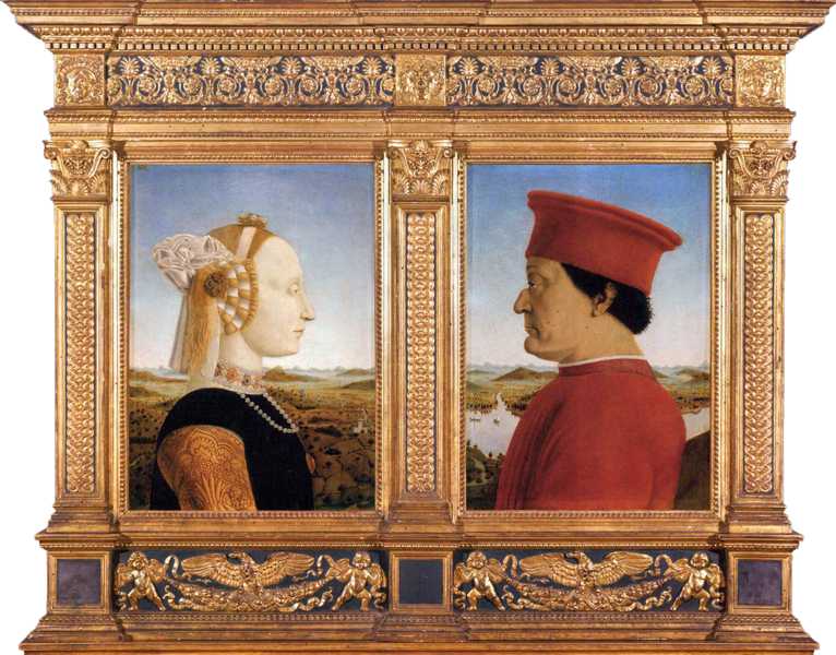 Piero della Francesca (1416-92) - 'The Duke and Duchess of Urbino (Federigo da Montefeltro and his wife Battista Sforza)