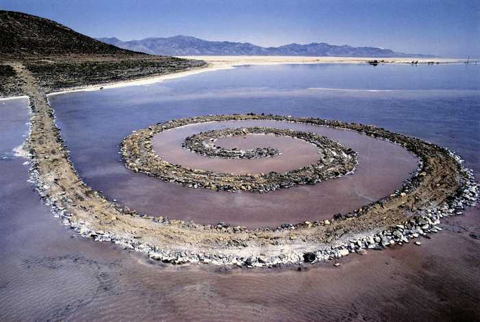 ROBERT SMITHSON (1938-1973) The Spiral Jetty, 1970 (6650 tons of mud, salt crystals and black basalt rocks)