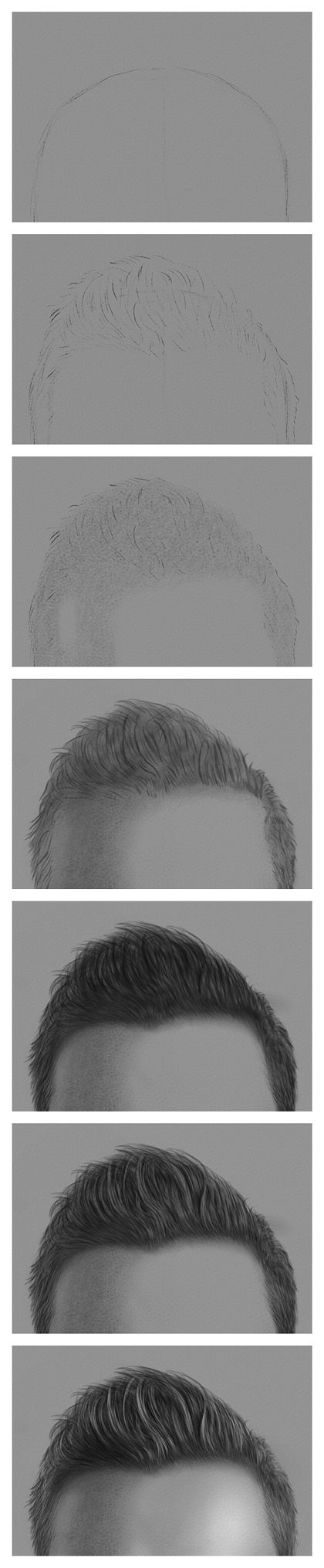 Drawing the Hair: A Step by Step Summary