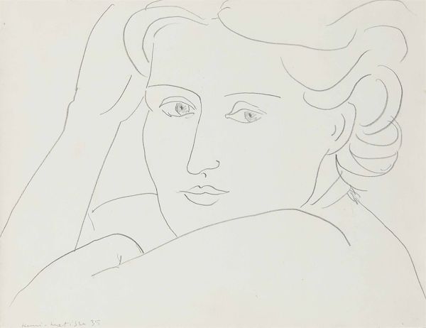 Henri Matisse (1869-1954) 'Tête de Femme 1935', pencil on paper.