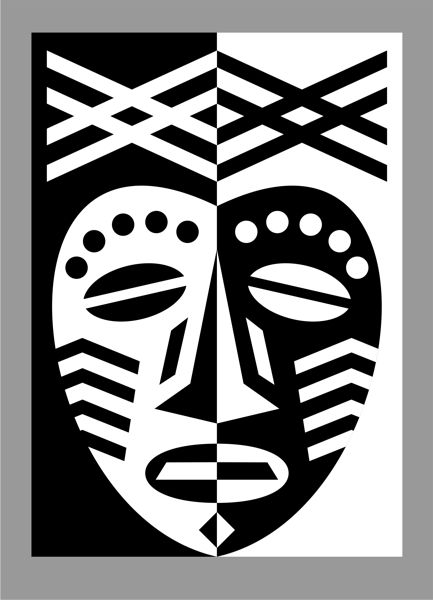 Line Art African Mask - Etsy