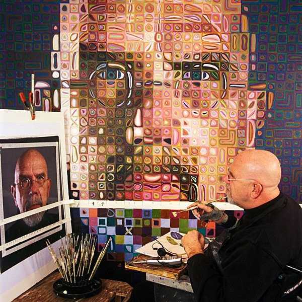 'Chuck Close working on a Self Portrait' (2004-05)
