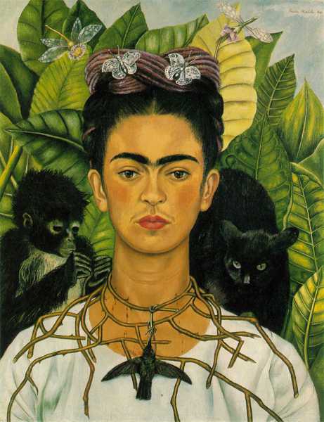 'Self Portrait with Thorn Necklace and Hummingbird', 1940 (oil on canvas) 