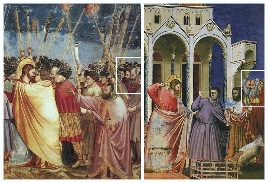 GIOTTO (c.1267-1337) Examples of recurring portraits drawn from life.