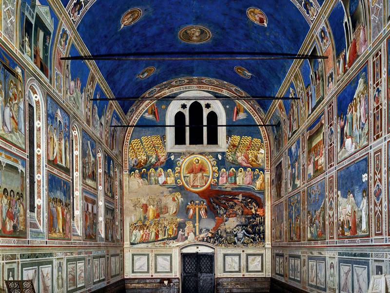 GIOTTO (c.1267-1337) 'The Scrovegni Chapel', 1304-06. The West Wall Entrance with 'The Last Judgement'. 