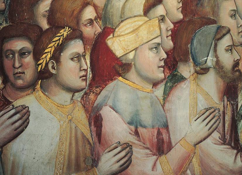 GIOTTO (c.1267-1337) Portraits of Giotto and Dante from 'The Last Judgement'.