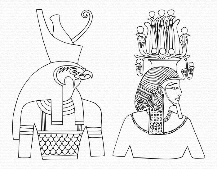 EGYPTIAN GODS AND CROWNS