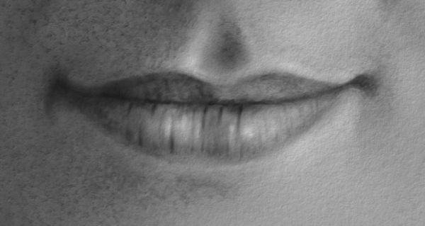 Hand drawn smiling lips Royalty Free Vector Image