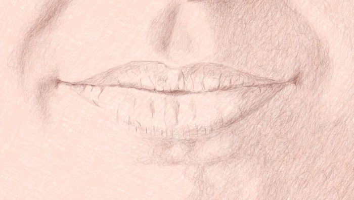 Lips Color Pencil Drawing By Liehong