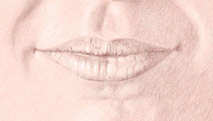 Lips Realistic Pencil Drawing 11