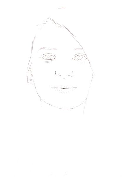 Color Pencil Portraits - The Line Drawing: Step 3
