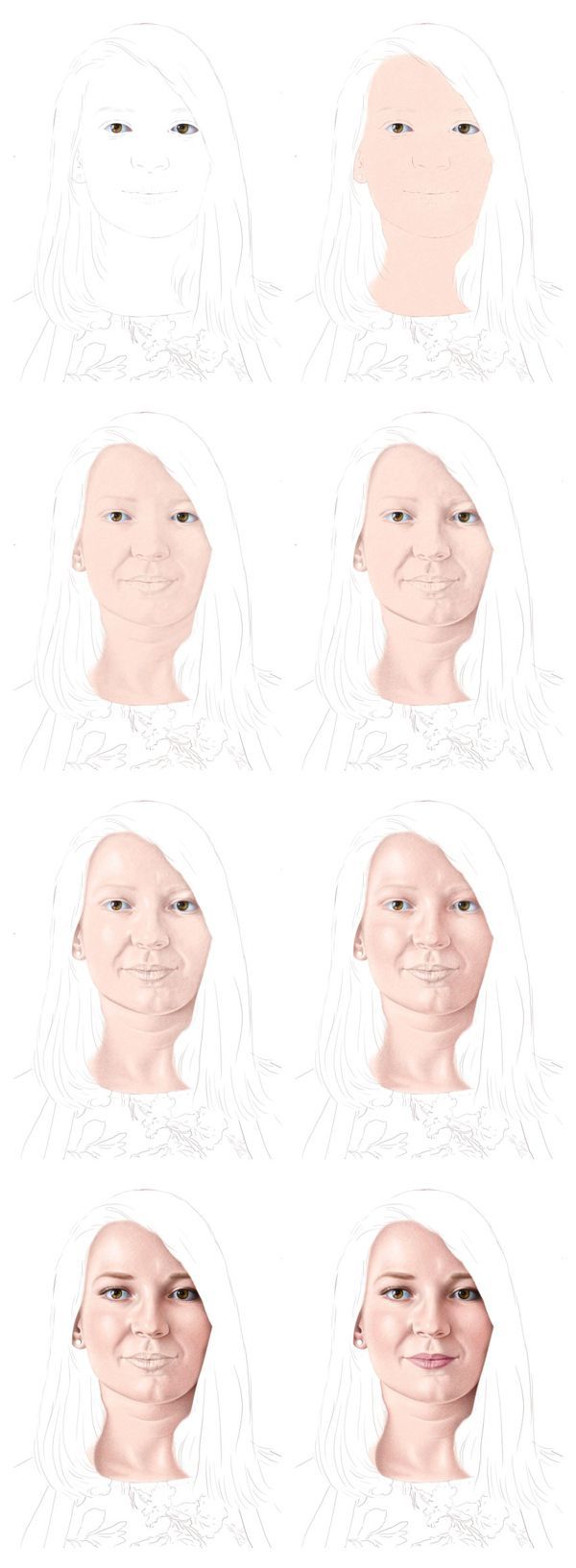 Color Pencil Portraits - How to Shade the Skin