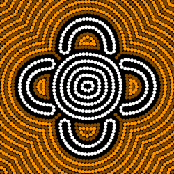 Aboriginal Art Symbol - People Sitting