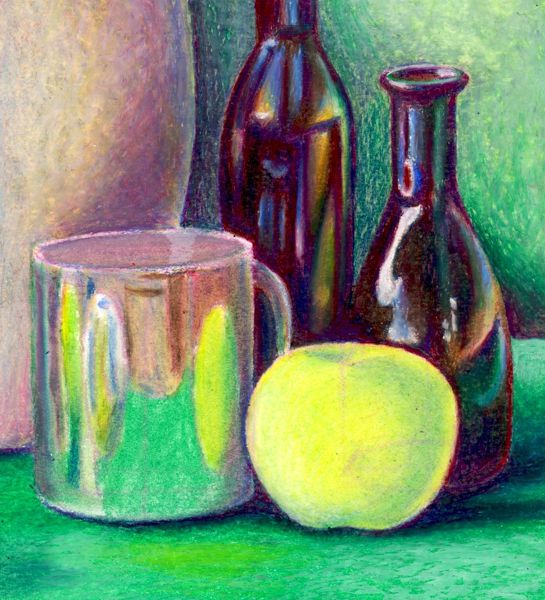 Still Life : Fruits in Oil Pastel | Apple & Pear Fruit painting step by  step - YouTube